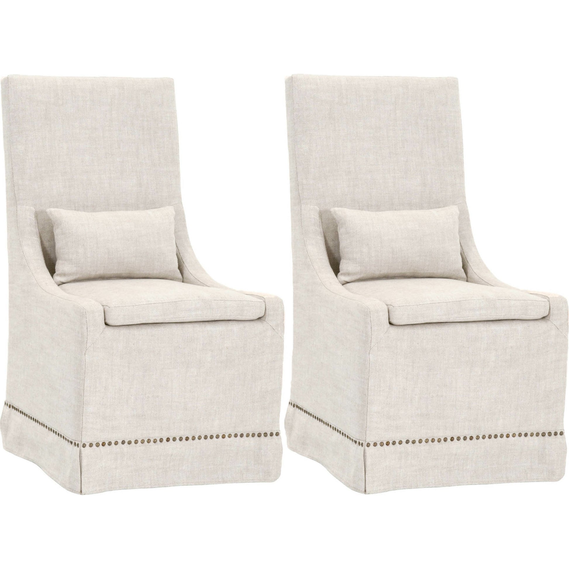 Colleen Dining Chair (Set of 2) by Essentials For Living in bisque french linen. Made from solid birch, 100% french linen in a transitional style.