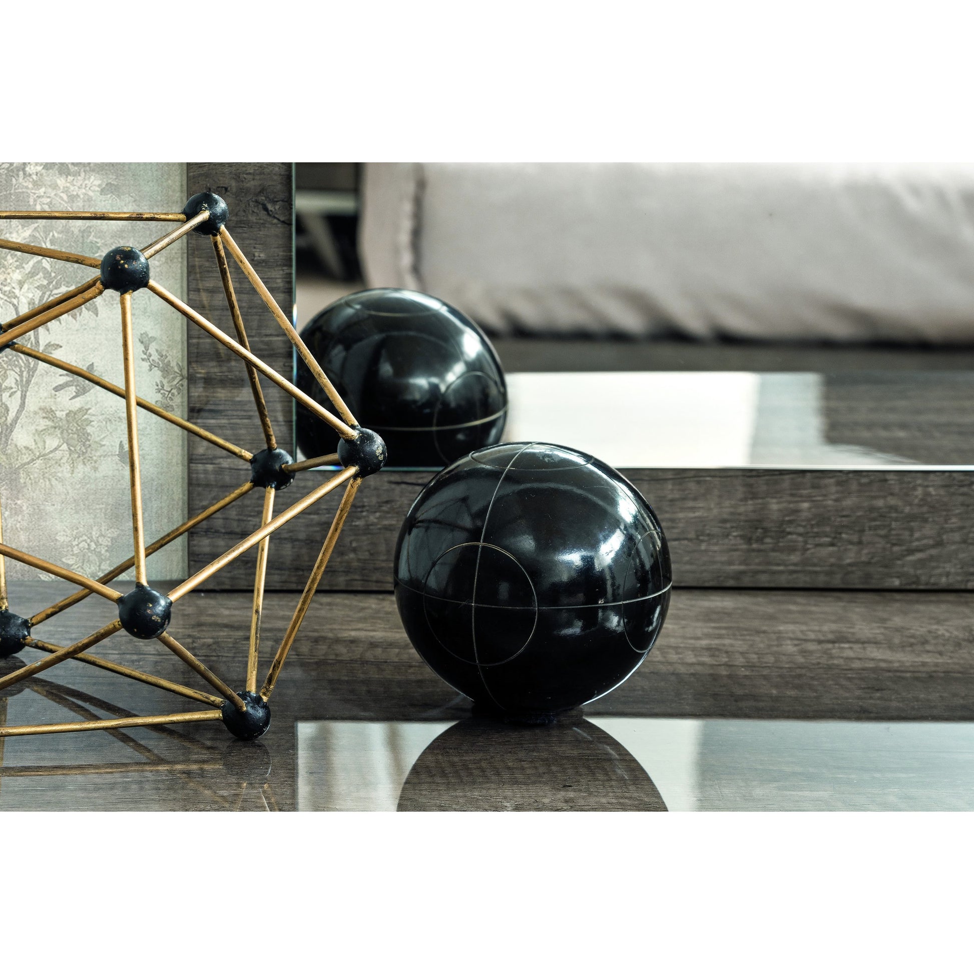 Collina Double Dresser by Essentials For Living in vintage oak high gloss, chrome. Made from acrylic high gloss lacquer, mdf, metal in a modern style.