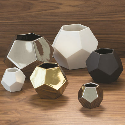 Faceted Vase by Global Views. Made from ceramic in a modern style.