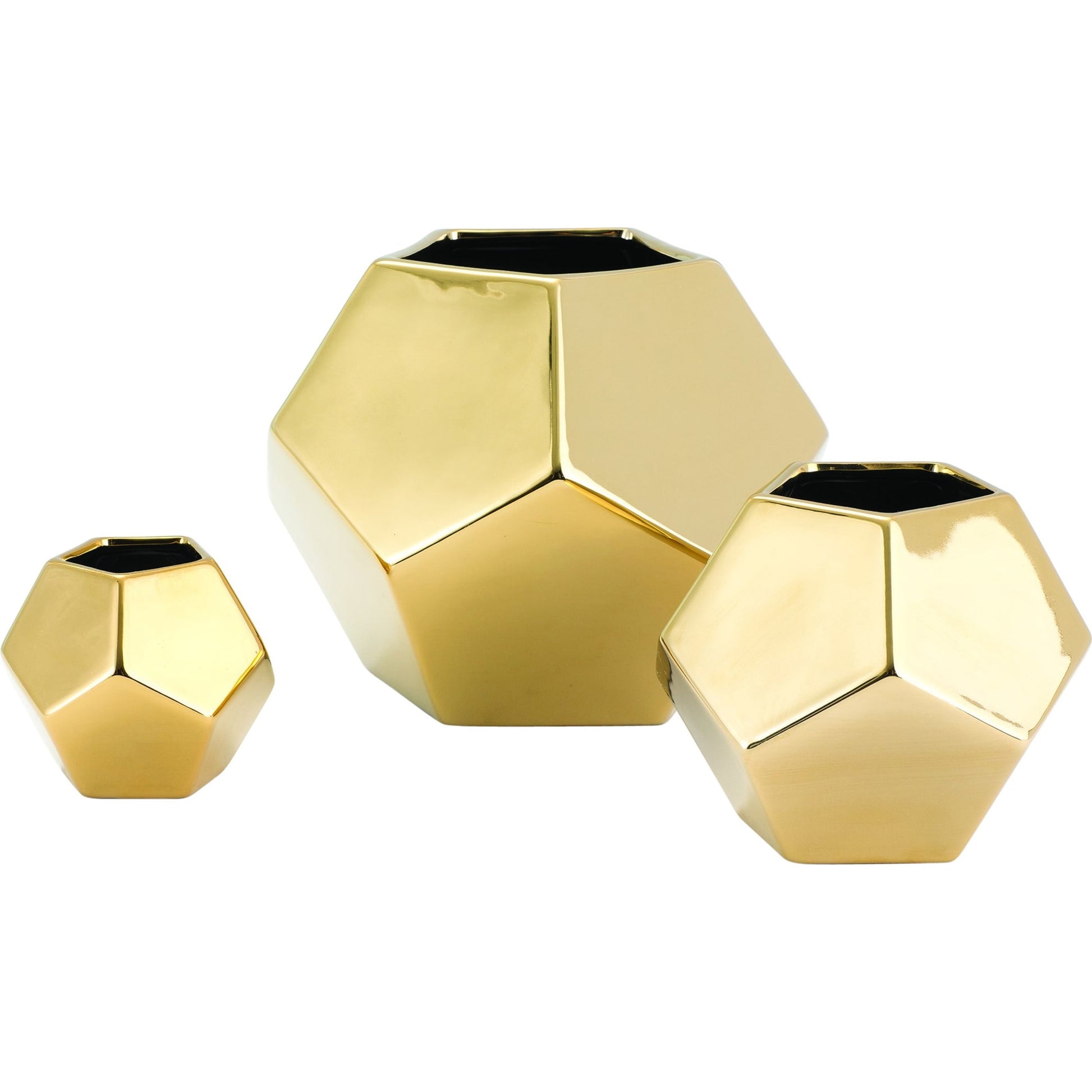 Faceted Vase by Global Views. Made from ceramic in a modern style.