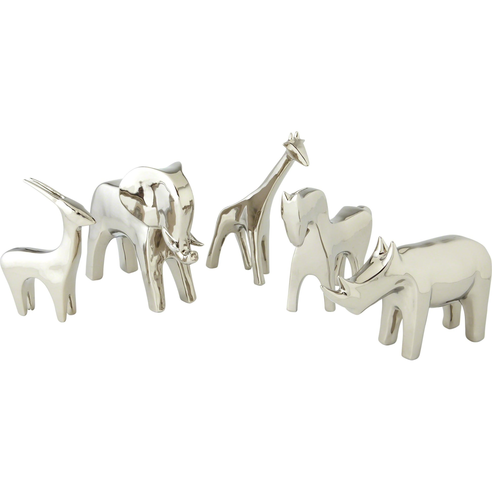 Rhino by Global Views in white. Made from ceramic in a eclectic & global style.