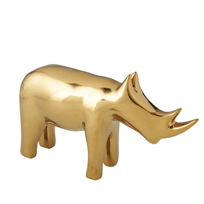 Rhino by Global Views in white. Made from ceramic in a eclectic & global style.