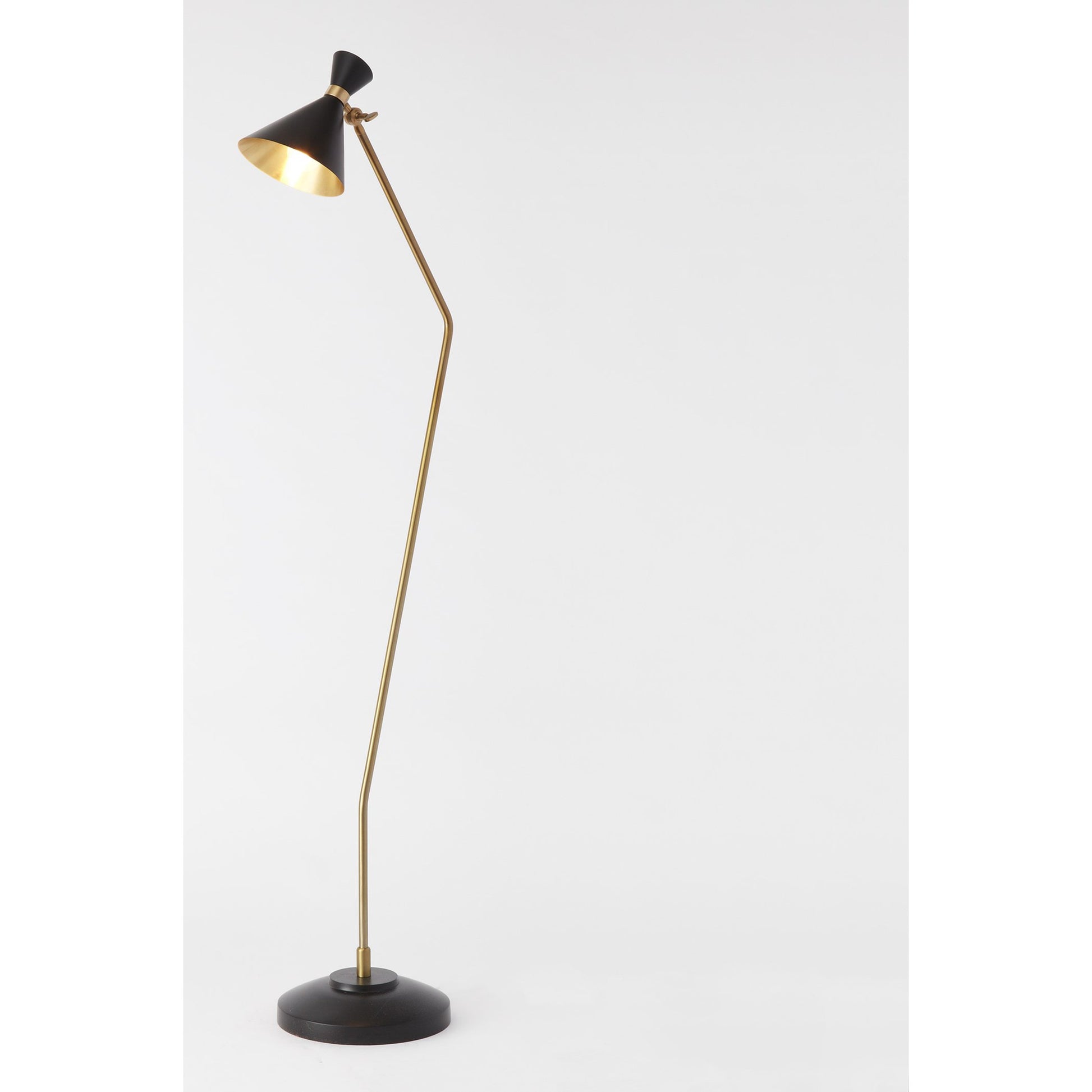 Cone Floor Lamp by Global Views in bronze. Made from brass in a modern style.