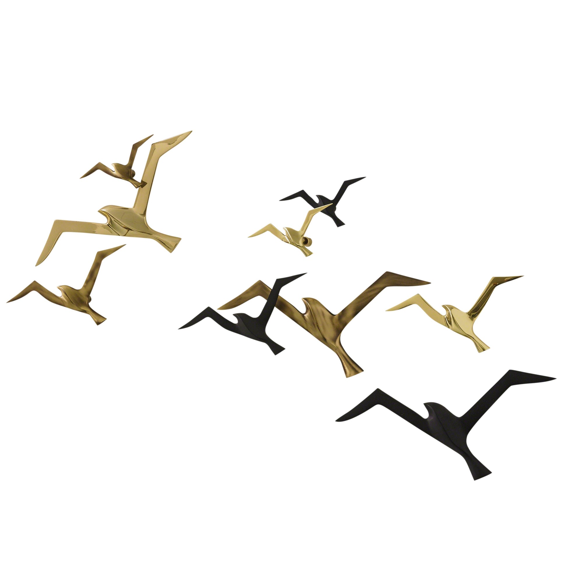Flock Wall Decor by Global Views. Made from brass in a coastal style.