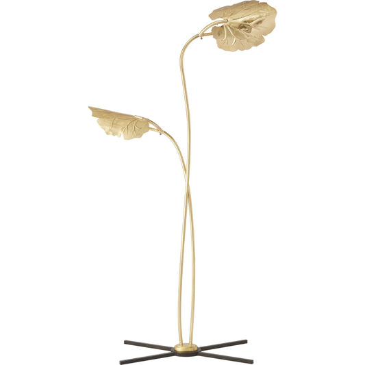 Rimini Floor Lamp by Global Views in satin brass, antique bronze. Made from brass, iron in a transitional style.