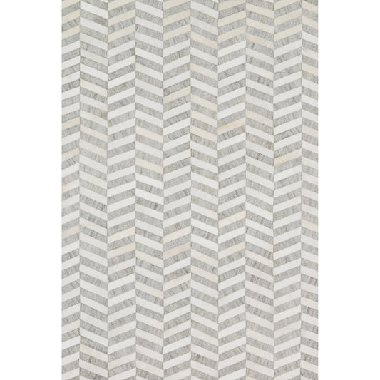Dorado DB-01 Rug by Loloi in gray, ivory. Made from animal hide, viscose in a modern style.