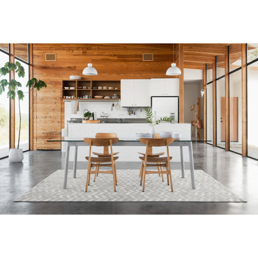 Dorado DB-01 Rug by Loloi in gray, ivory. Made from animal hide, viscose in a modern style.