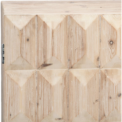 Ciara Reclaimed Pine 4-Door Sideboard by Arch & Plane in light warm wash, black. Made from reclaimed pine in a modern style.