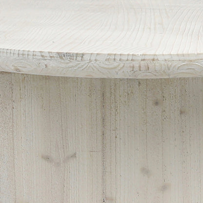 Abraham White-Washed Reclaimed Wood Oval Dining Table by Arch & Plane in white and white wash seal. Made from reclaimed pine in a modern style.