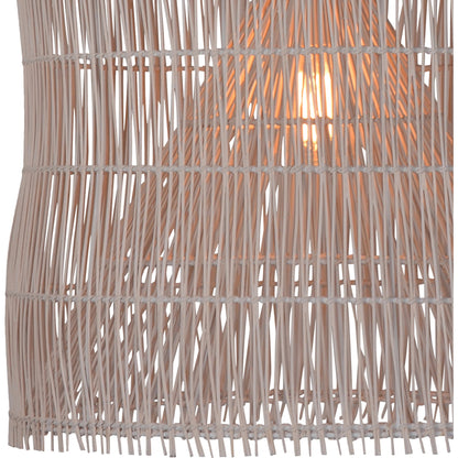 Dorman Rattan Pendant Light in Ivory by Arch & Plane in ivory. Made from rattan, iron in a cottage & farmhouse style.