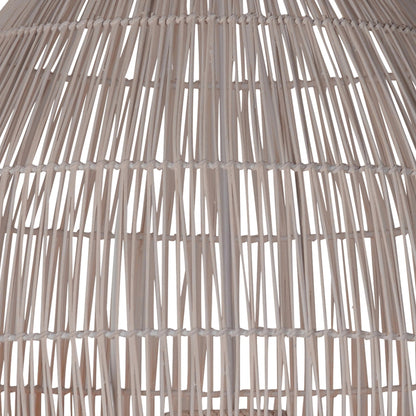 Dorman Rattan Pendant Light in Ivory by Arch & Plane in ivory. Made from rattan, iron in a cottage & farmhouse style.