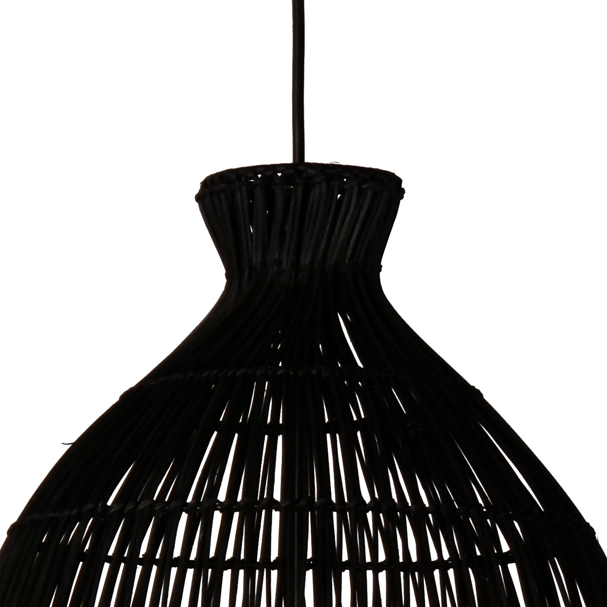 Barry Rattan Pendant in Black by Arch & Plane in black. Made from unique in a cottage & farmhouse style.