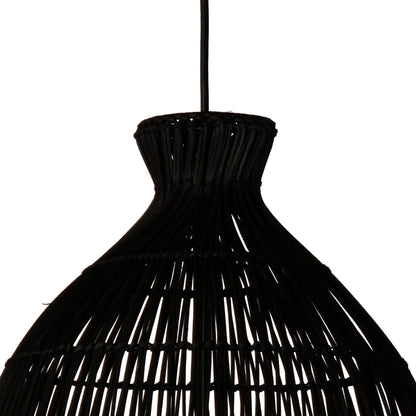 Barry Rattan Pendant in Black by Arch & Plane in black. Made from unique in a cottage & farmhouse style.