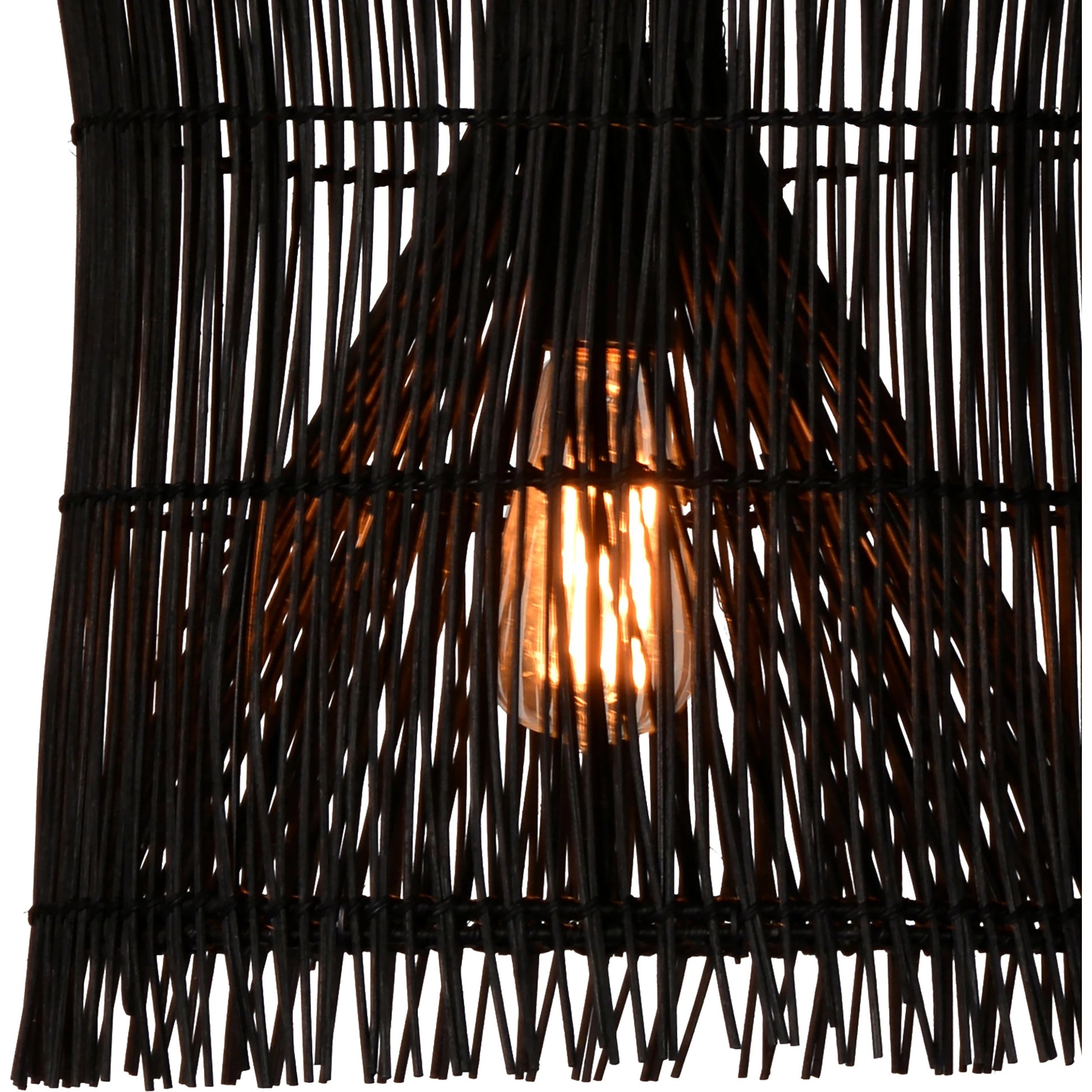 Barry Rattan Pendant in Black by Arch & Plane in black. Made from unique in a cottage & farmhouse style.