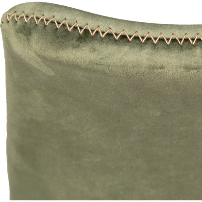 Xander Velvet Upholstered Dining Chair in Olive Green by Arch & Plane in olive green, black and fabric. Made from velvet in a modern style.