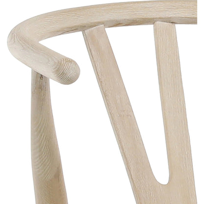 Wishbone Back Natural Oak Chair with Woven Seat by Arch & Plane in light blonde. Made from oak in a modern style.