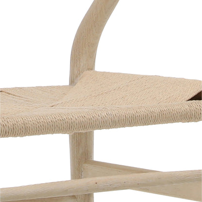 Wishbone Back Natural Oak Chair with Woven Seat by Arch & Plane in light blonde. Made from oak in a modern style.