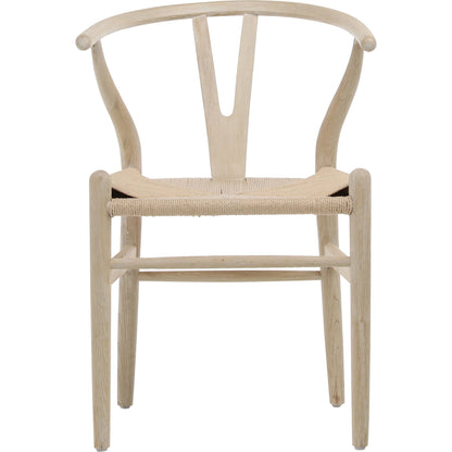 Wishbone Back Natural Oak Chair with Woven Seat by Arch & Plane in light blonde. Made from oak in a modern style.