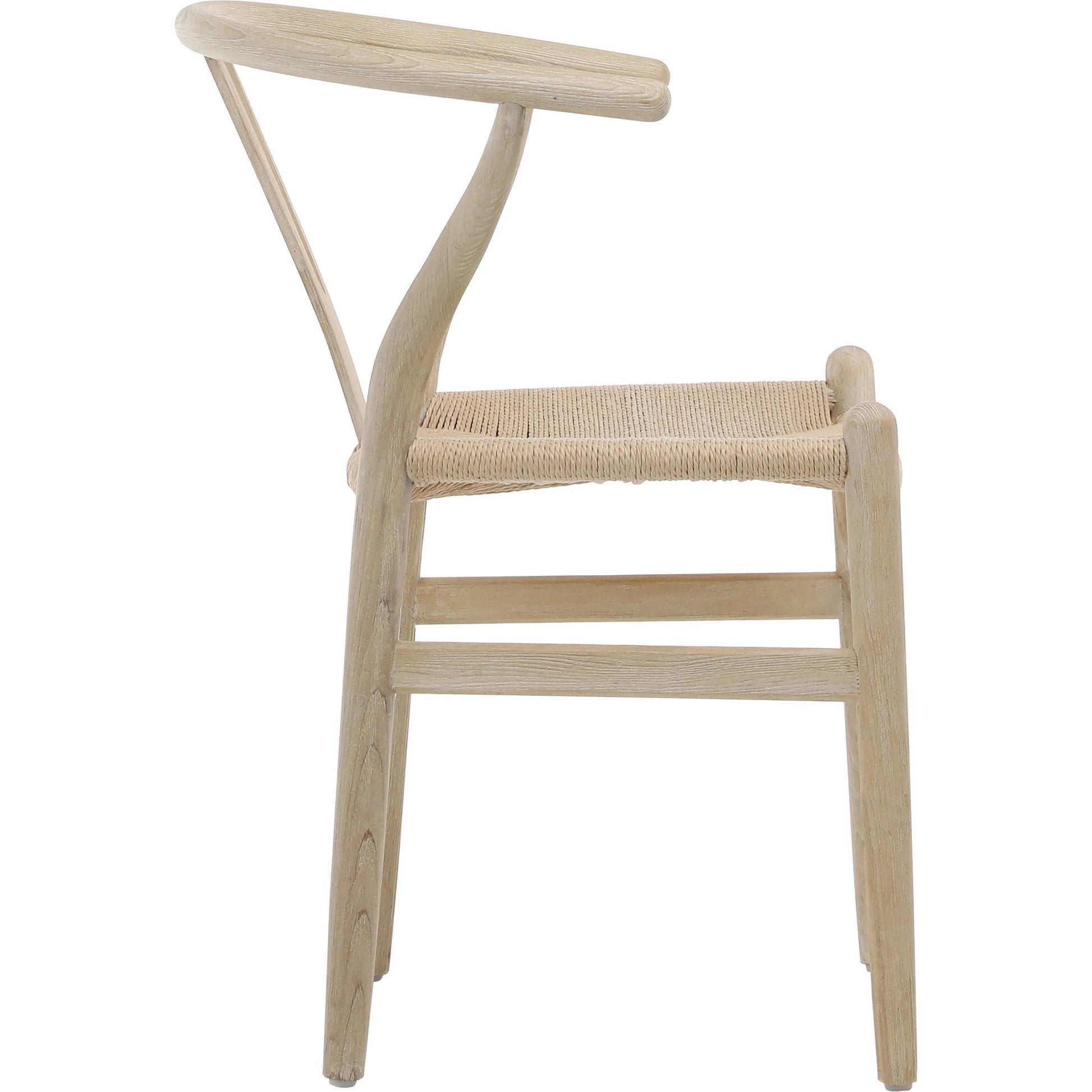 Wishbone Back Natural Oak Chair with Woven Seat by Arch & Plane in light blonde. Made from oak in a modern style.