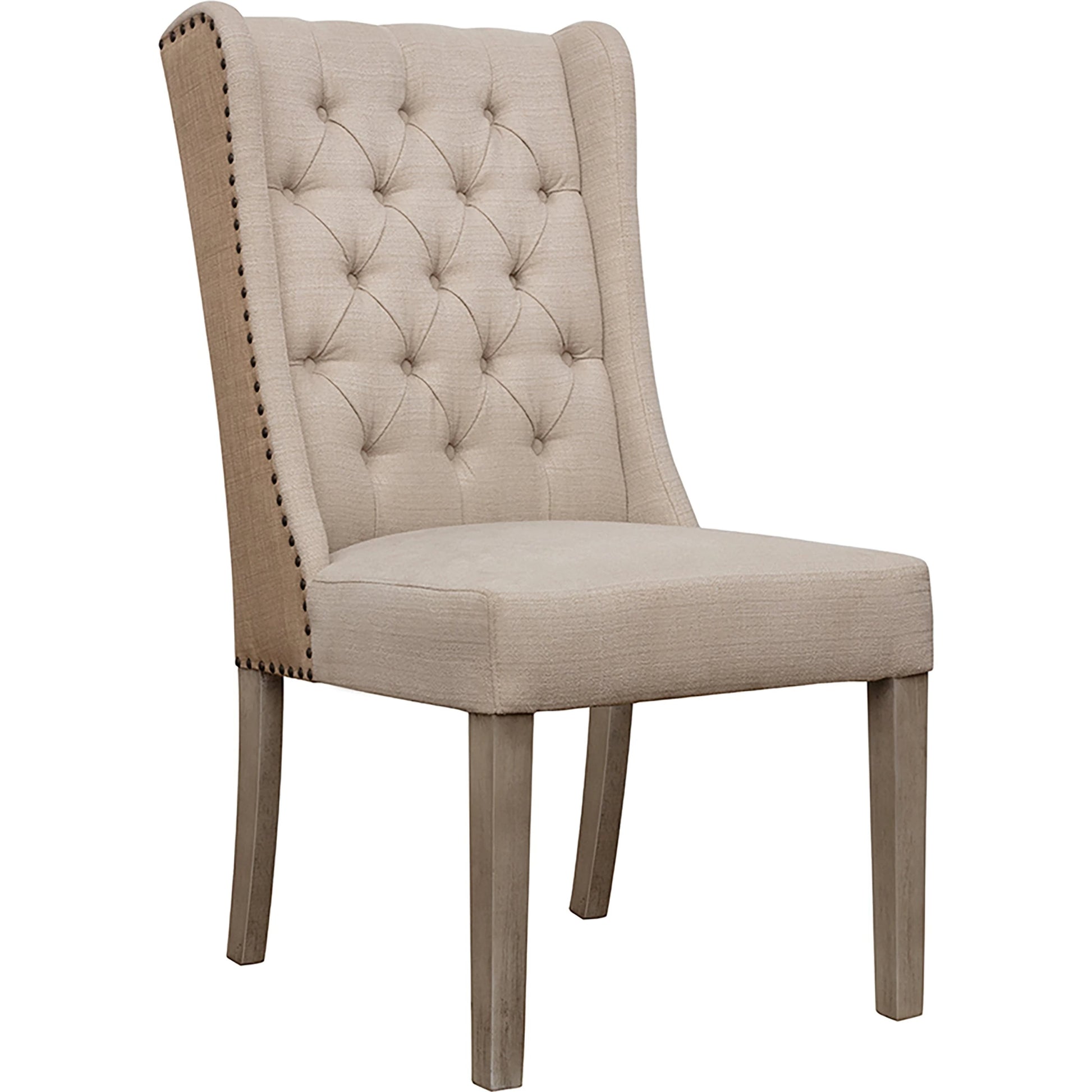 Drucilla Oatmeal Linen and Jute Dining Chair by Arch & Plane in sand beige, medium brown and fabric. Made from linen in a traditional style.