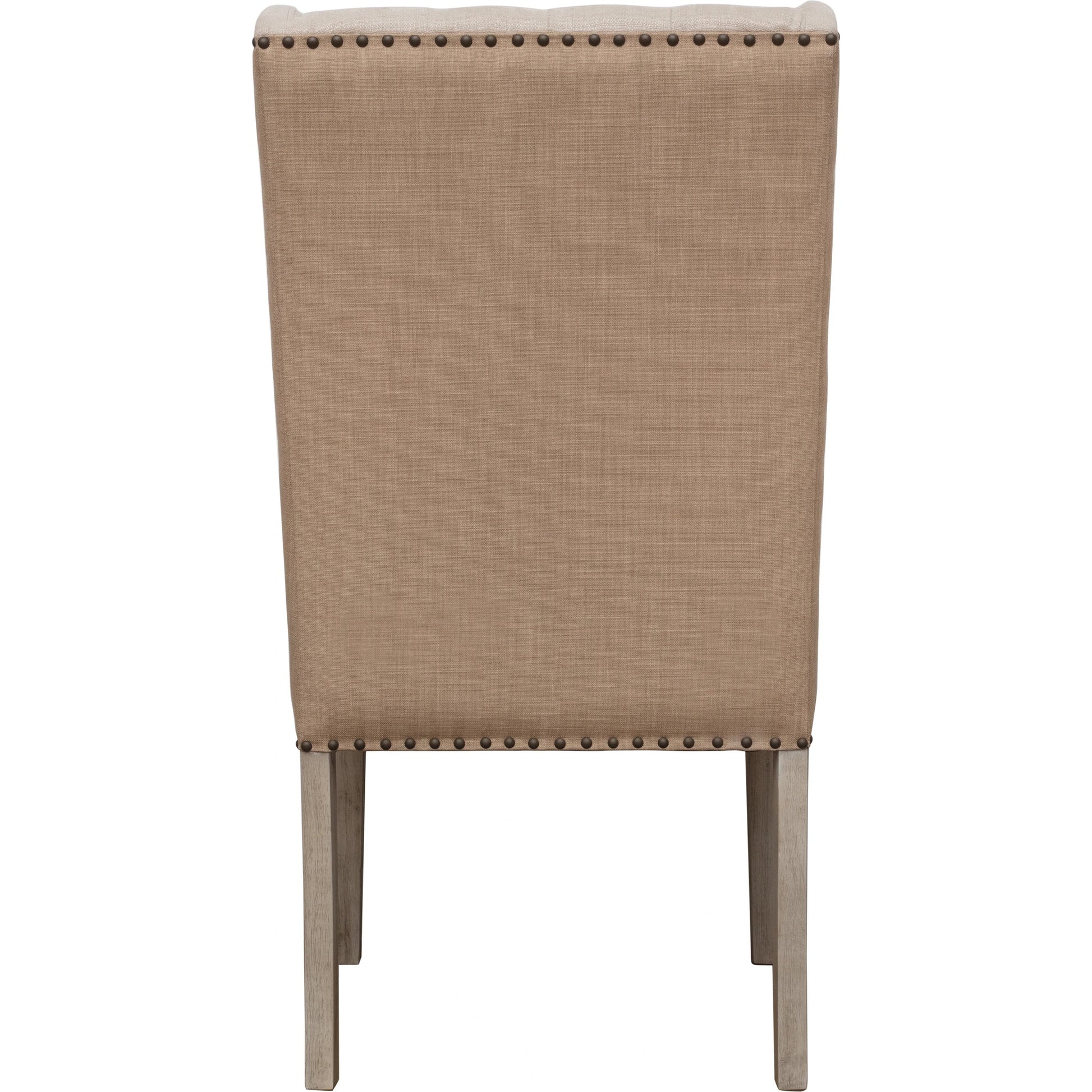 Drucilla Oatmeal Linen and Jute Dining Chair by Arch & Plane in sand beige, medium brown and fabric. Made from linen in a traditional style.