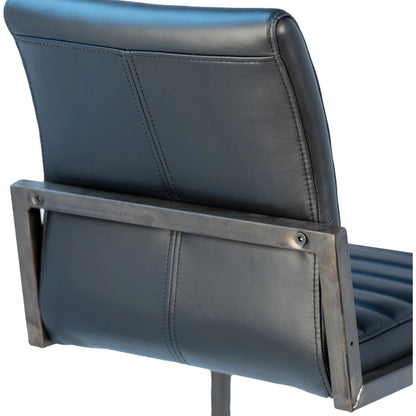 Tess Black Leather Counter Stool by Arch & Plane in black. Made from top grain leather in a modern style.