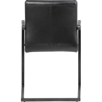 Tess Black Leather Dining Arm Chair by Arch & Plane in black. Made from top grain leather in a modern style.