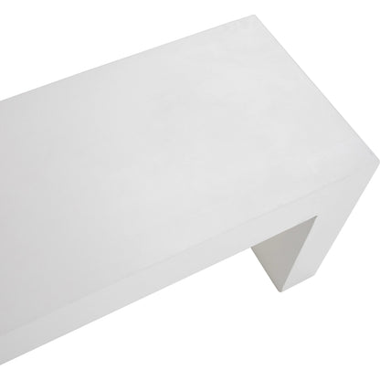 Kay Indoor/Outdoor Concrete Bench by Arch & Plane in white. Made from concrete in a modern style.