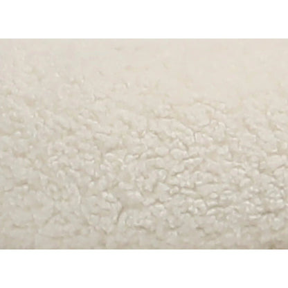 Terri Ivory Faux Sheepskin Ottoman by Arch & Plane in ivory and upholstered. Made from faux sheepskin in a modern style.