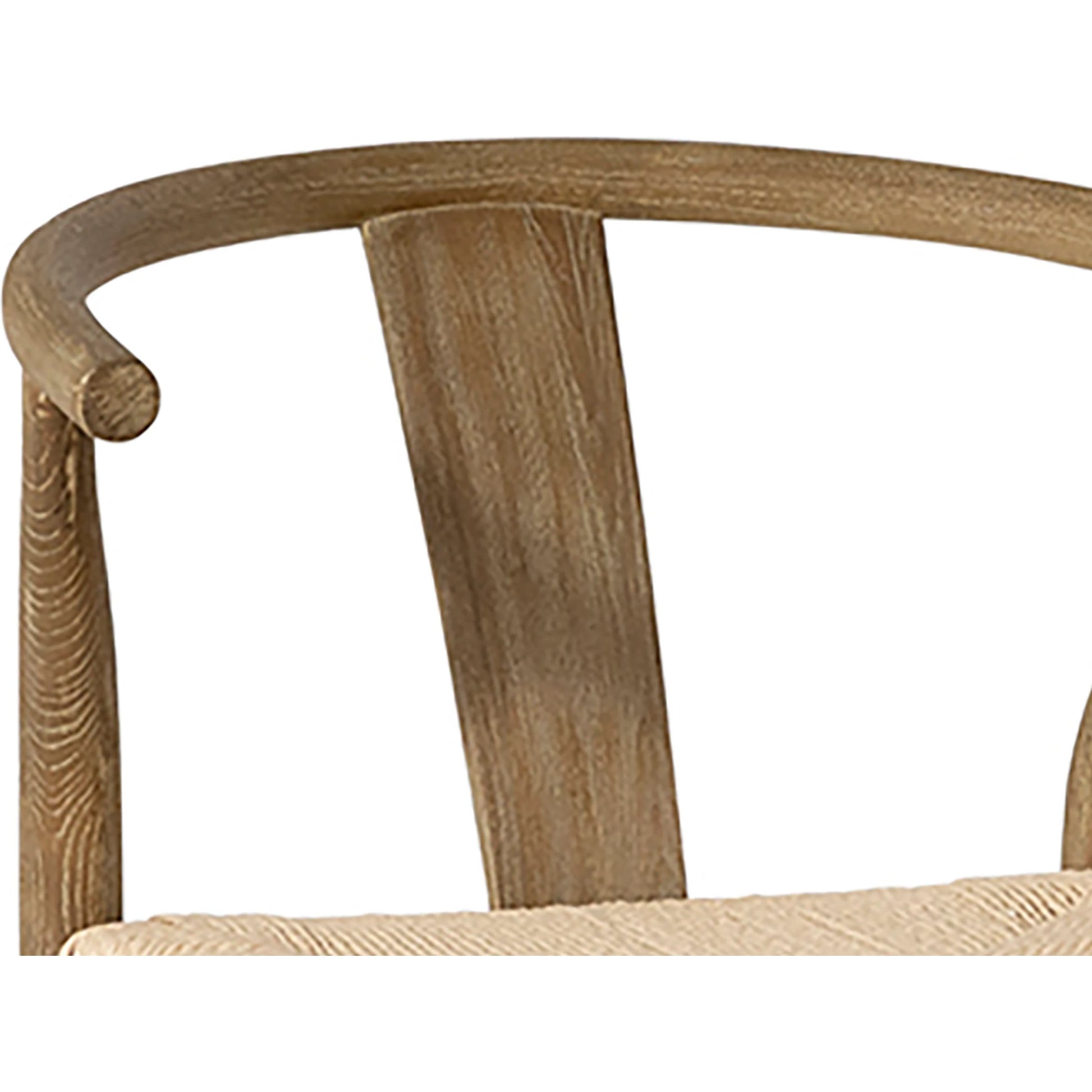 Curved Back Natural Oak Counter Stool with Woven Seat by Arch & Plane in medium brown, light brown. Made from oak in a modern style.