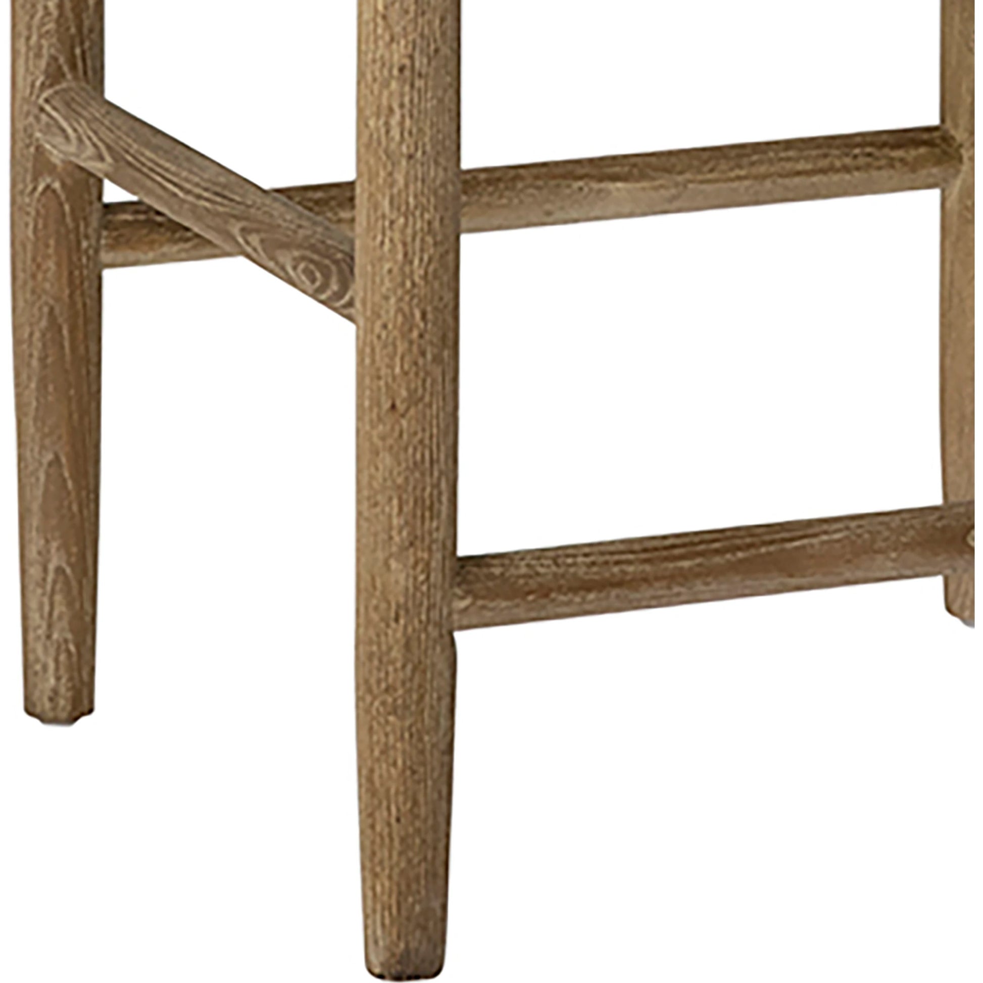 Curved Back Natural Oak Counter Stool with Woven Seat by Arch & Plane in medium brown, light brown. Made from oak in a modern style.