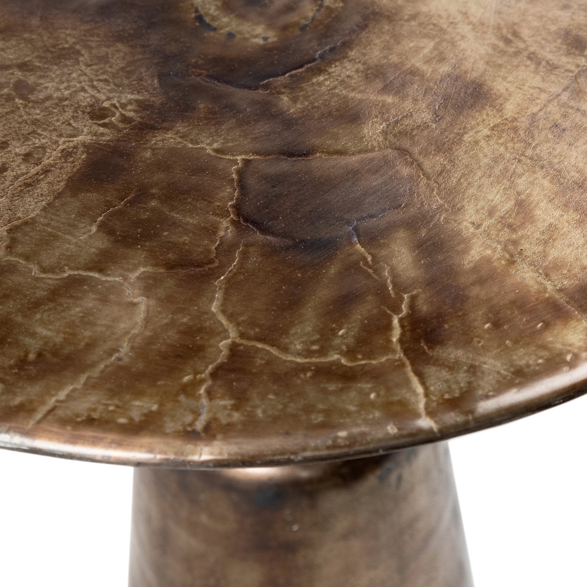 Evie Antique Brass Pedestal Bistro Table by Arch & Plane in antique brass. Made from cast aluminum in a modern style.