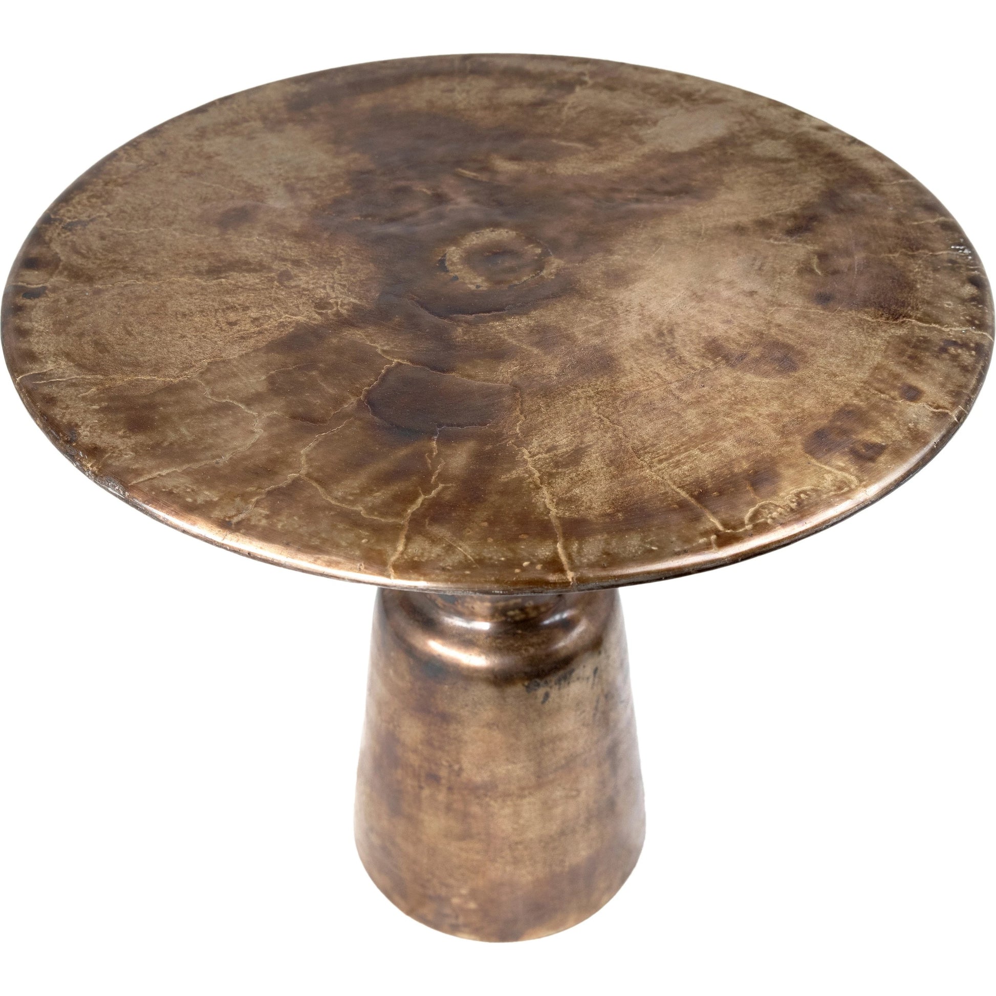 Evie Antique Brass Pedestal Bistro Table by Arch & Plane in antique brass. Made from cast aluminum in a modern style.