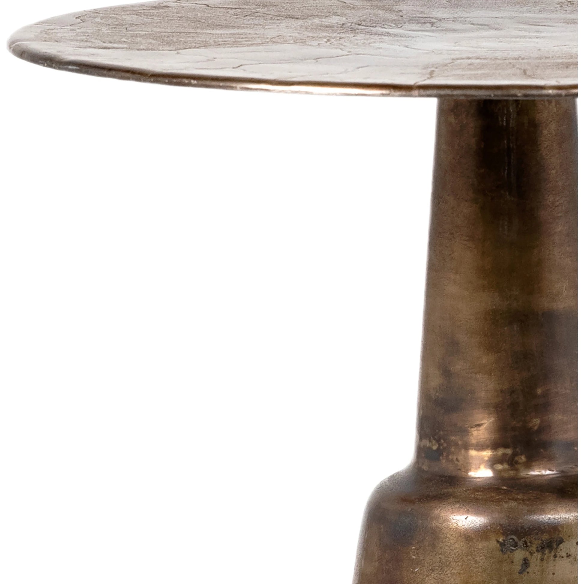Evie Antique Brass Pedestal Bistro Table by Arch & Plane in antique brass. Made from cast aluminum in a modern style.