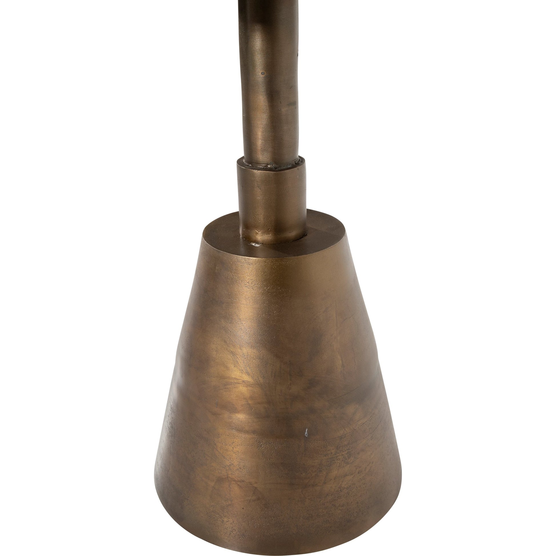 Aniya Round Aluminum Brass-Finished Pedestal Base Bistro Table by Arch & Plane in oil brass. Made from cast aluminum in a modern style.