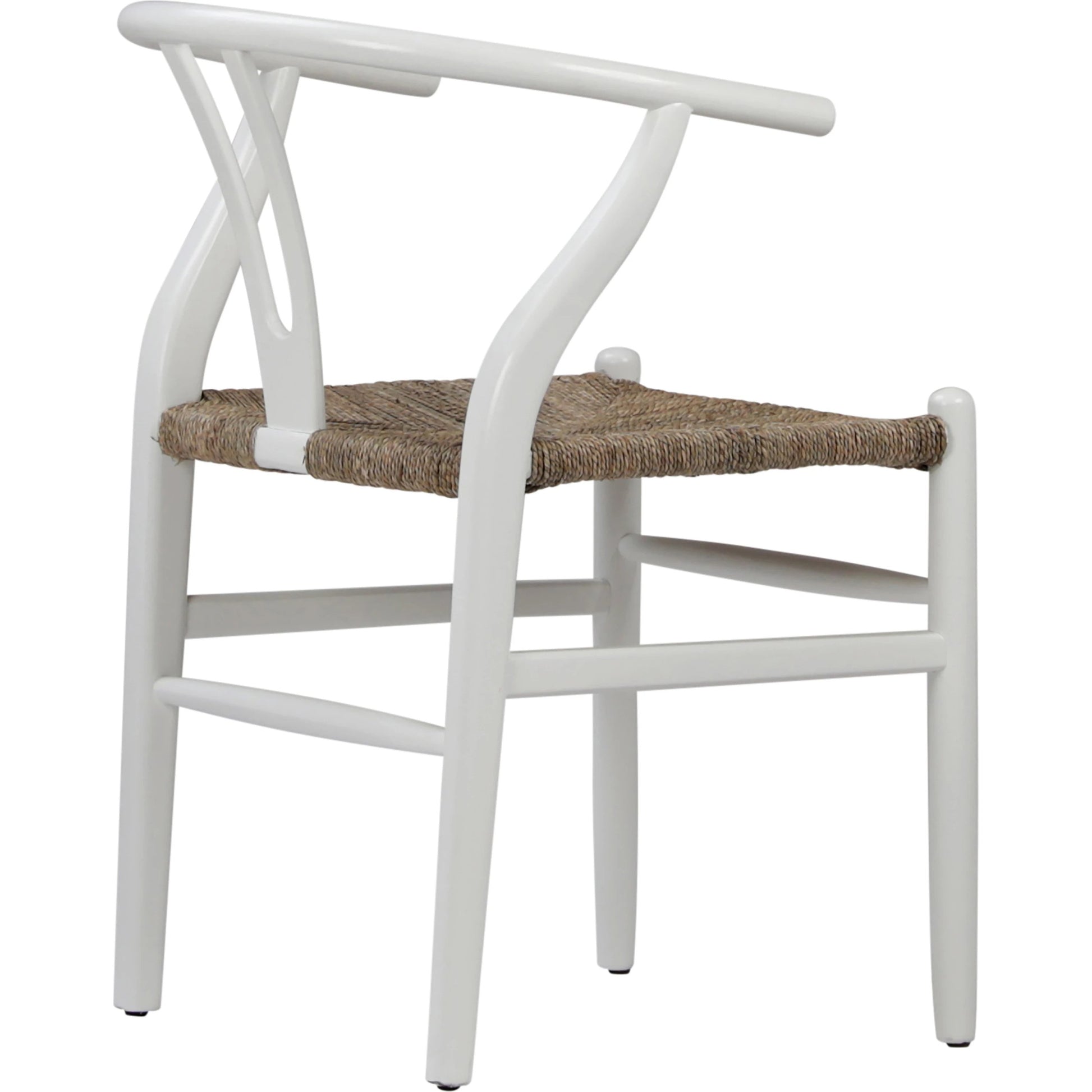 Leanne Oak and Wicker Wishbone Back Dining Arm Chair by Arch & Plane in medium brown and woven. Made from oak in a cottage & farmhouse style.