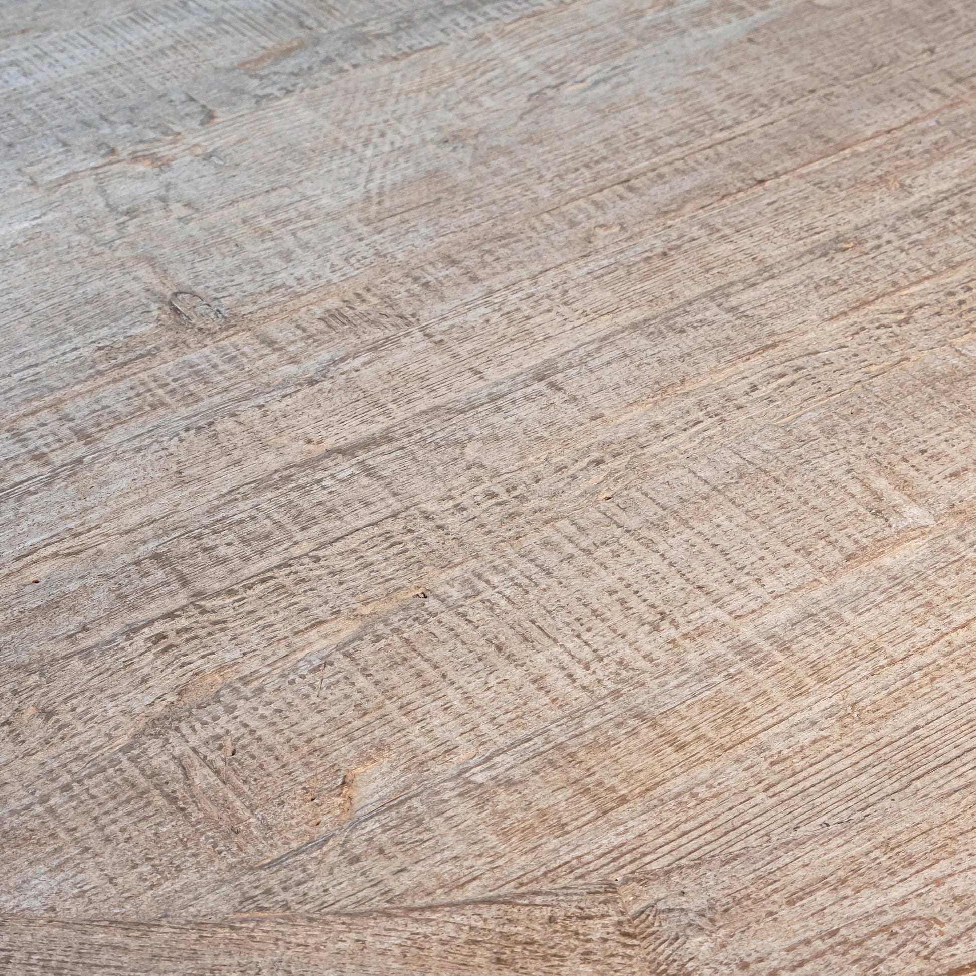 Dena 60" Round Reclaimed Pine Dining Table by Arch & Plane. Made from reclaimed pine in a modern style.