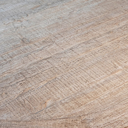 Dena 60" Round Reclaimed Pine Dining Table by Arch & Plane. Made from reclaimed pine in a modern style.