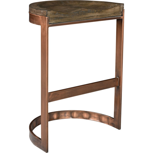 Bancroft Counter Stool by Moe's Home Collection in gray and matt lacquer, water-based stain. Made from solid mango wood, iron base, metal in a modern style.