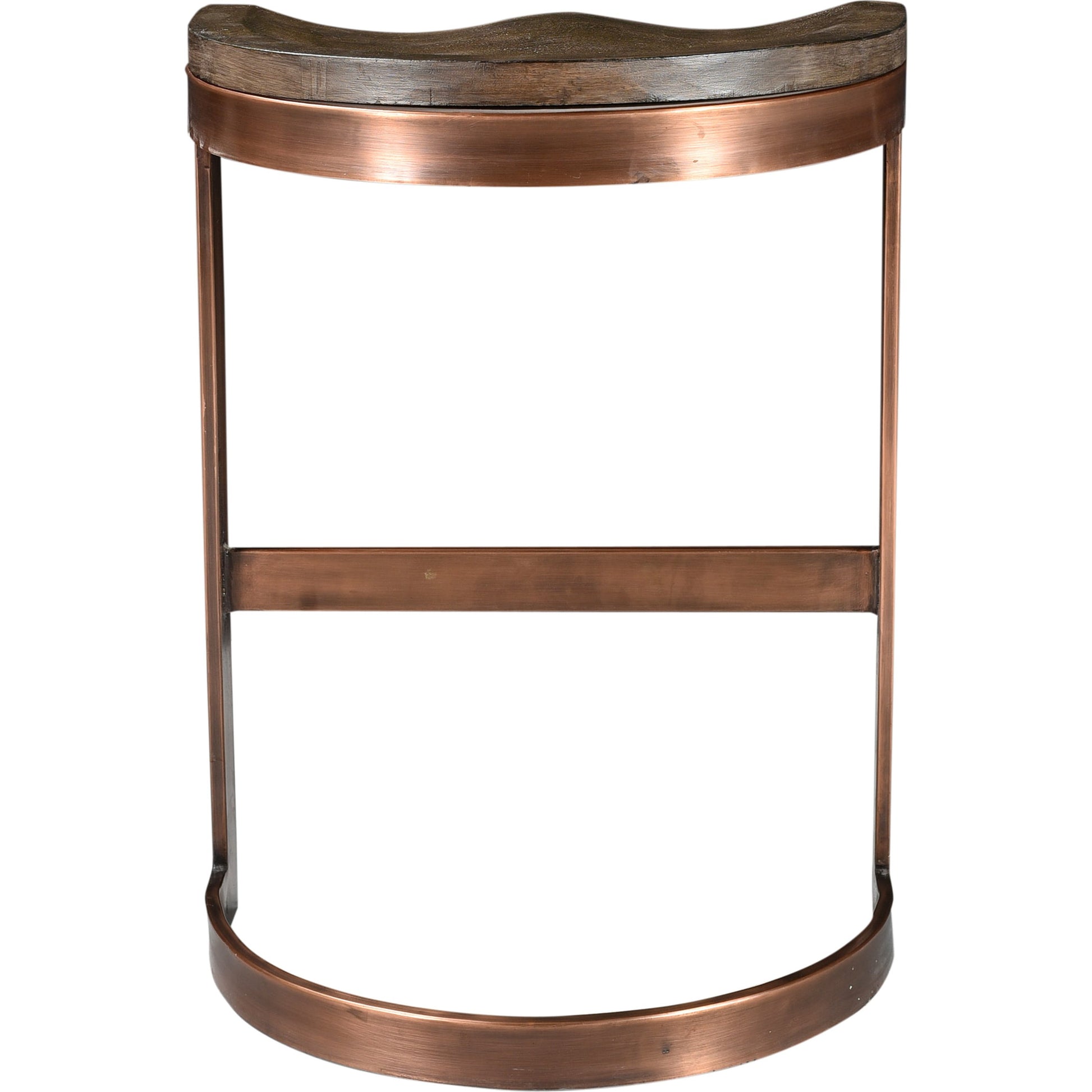 Bancroft Counter Stool by Moe's Home Collection in gray and matt lacquer, water-based stain. Made from solid mango wood, iron base, metal in a modern style.