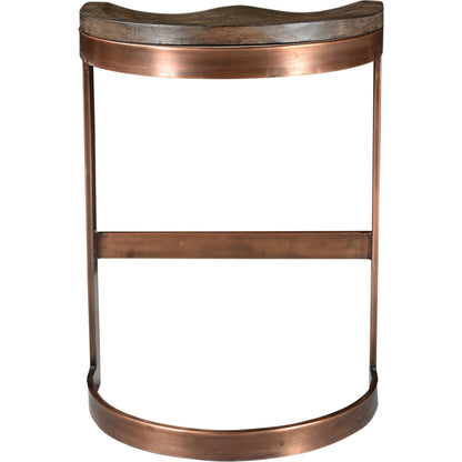 Bancroft Counter Stool by Moe's Home Collection in gray and matt lacquer, water-based stain. Made from solid mango wood, iron base, metal in a modern style.