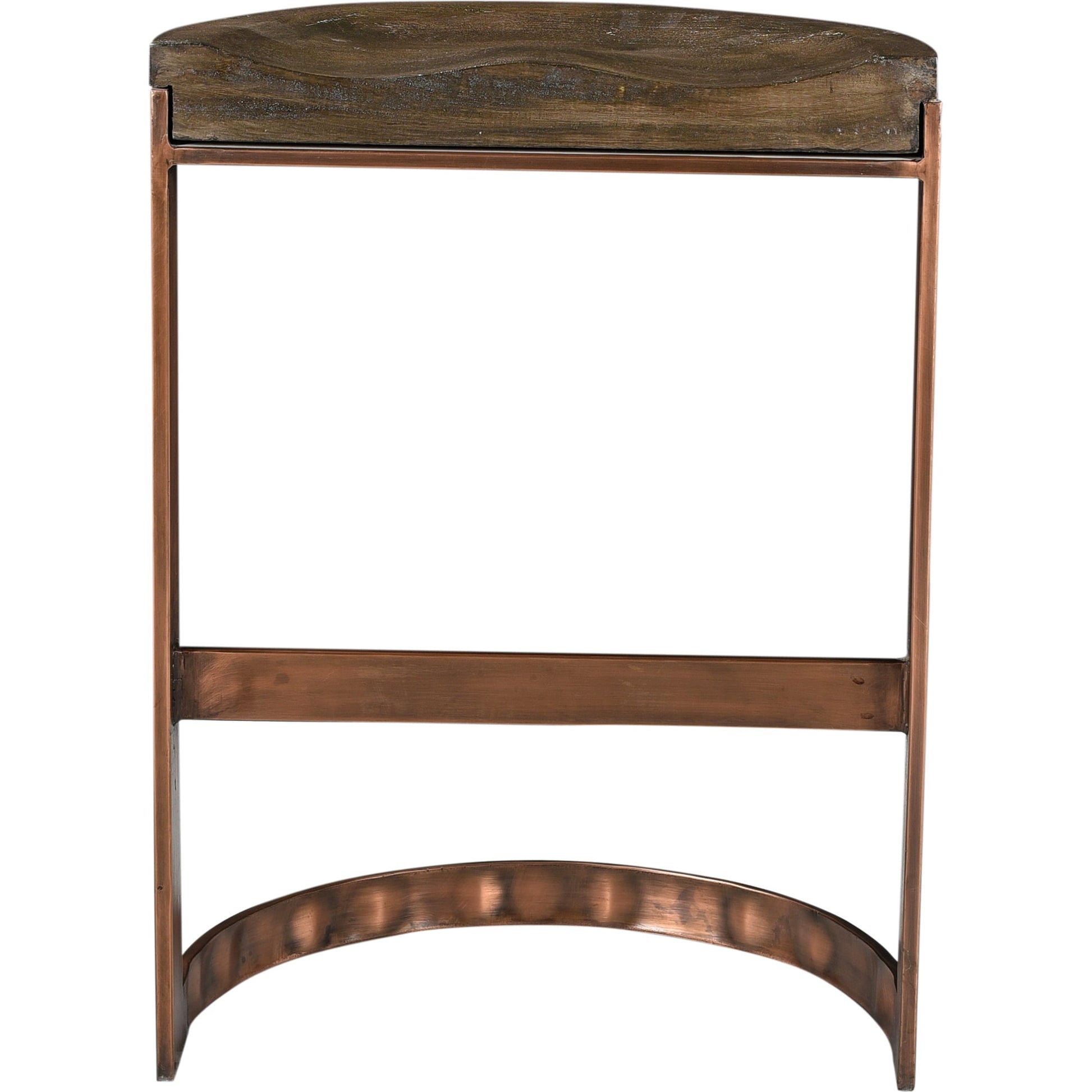 Bancroft Counter Stool by Moe's Home Collection in gray and matt lacquer, water-based stain. Made from solid mango wood, iron base, metal in a modern style.