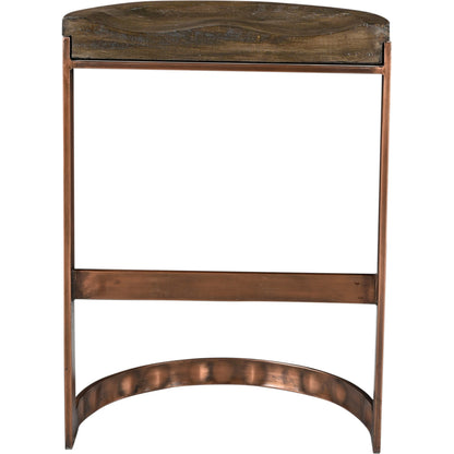 Bancroft Counter Stool by Moe's Home Collection in gray and matt lacquer, water-based stain. Made from solid mango wood, iron base, metal in a modern style.