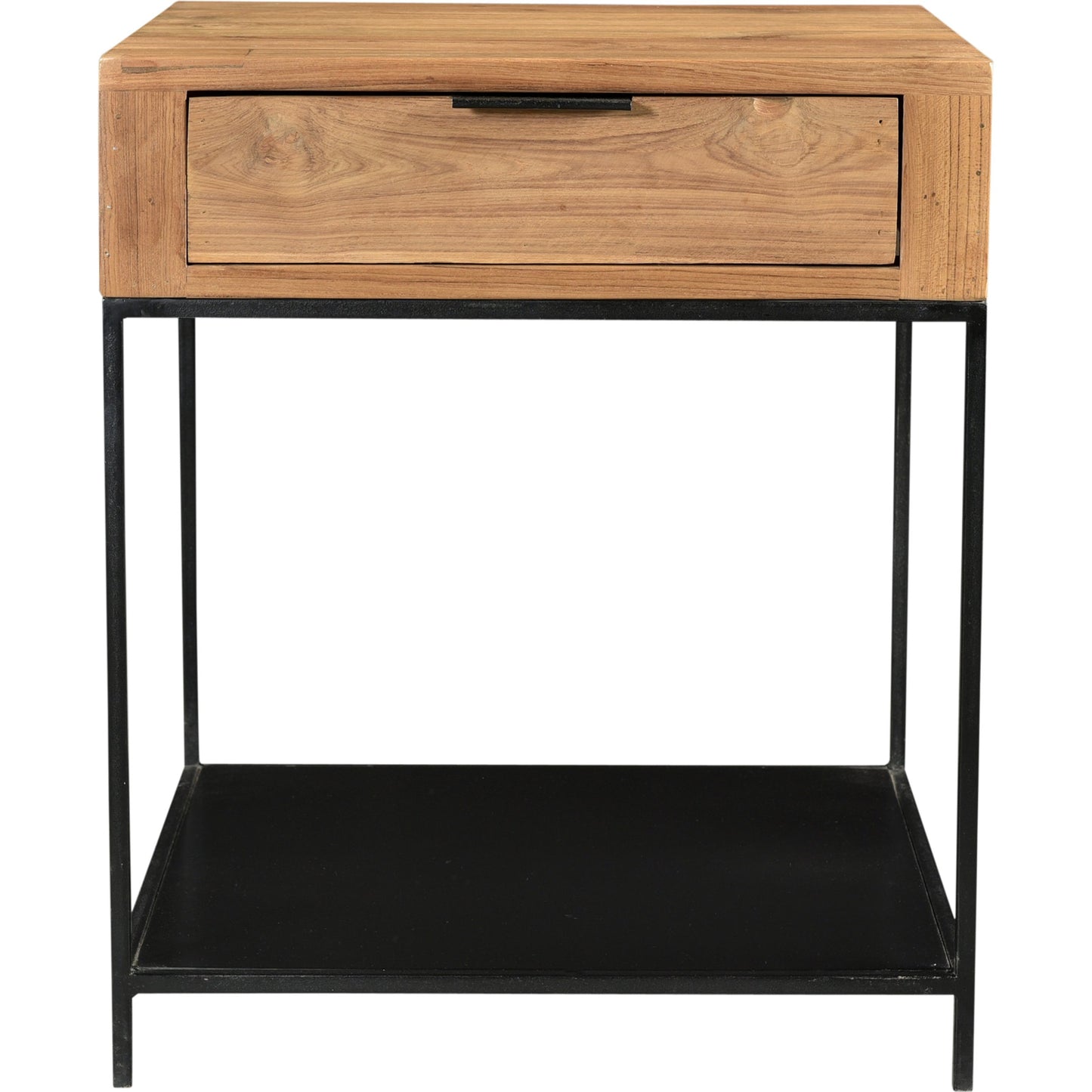 002 SR-744527 | Additional Silo | Joliet Side Table by Moe's Home Collection in natural and matt lacquer: no stain. Made from solid teak, iron frame in a modern style.