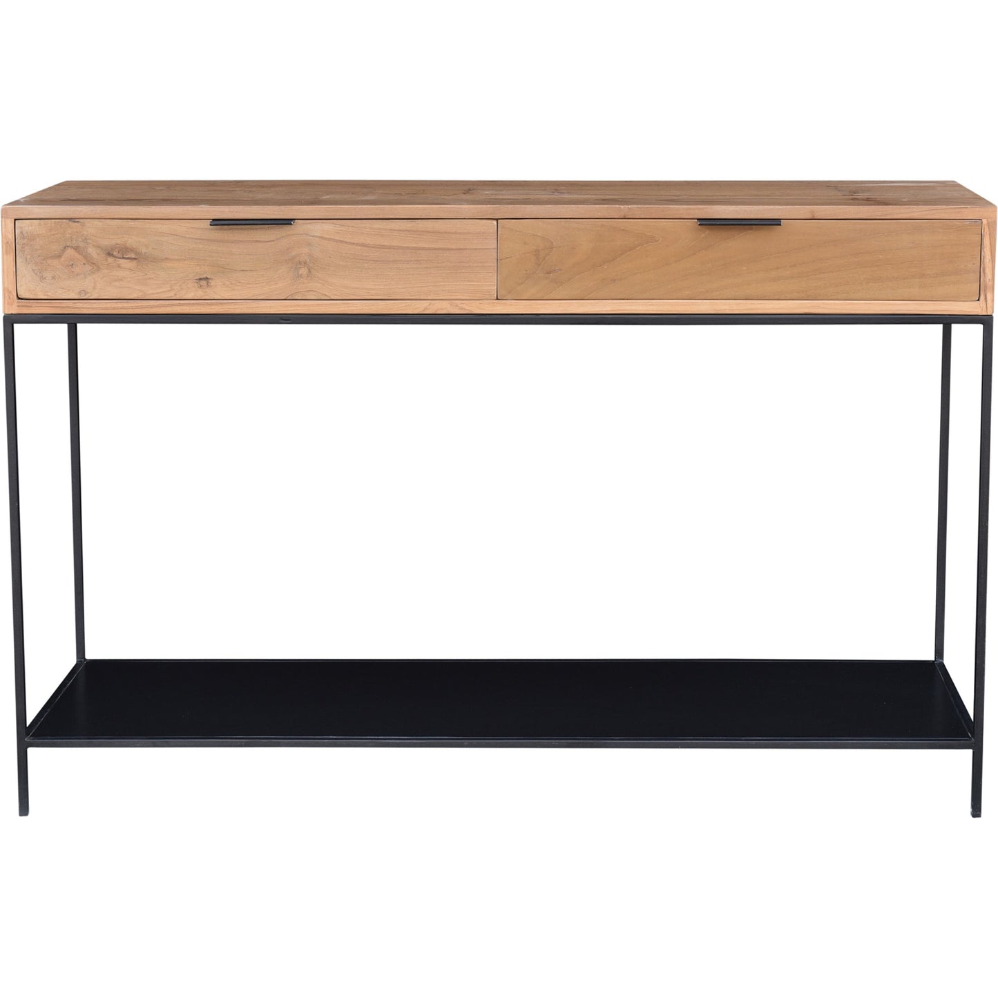 002 SR-744526 | Additional Silo | Joliet Console Table by Moe's Home Collection in natural and matt lacquer: no stain. Made from solid teak wood, iron frame in a modern style.
