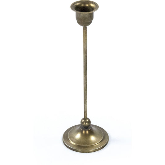 Abelard Candle Holder by Zentique in antique gold and iron sheet. Made from iron sheet in a traditional style.