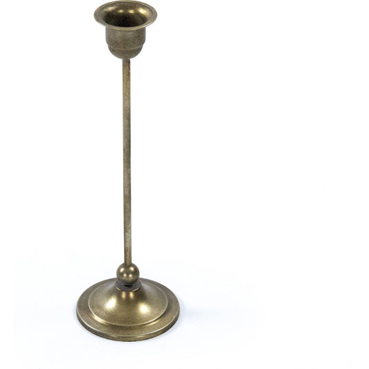 Abelard Candle Holder by Zentique in antique gold and iron sheet. Made from iron sheet in a traditional style.