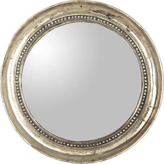 Angelika Mirror by Zentique in distressed silver and resin, mirror, mdf. Made from resin, mirror, mdf in a traditional style.