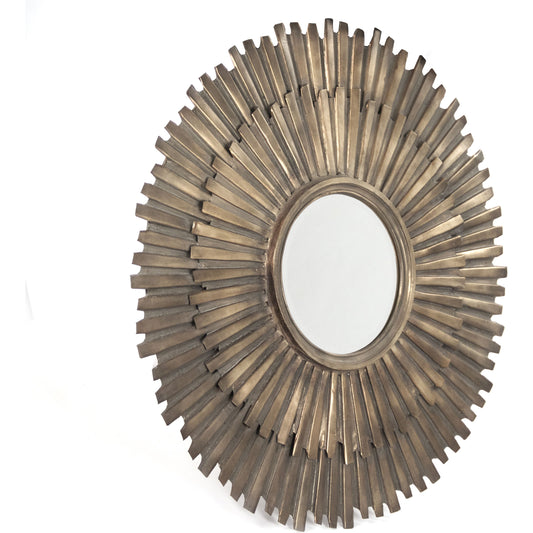 Daria Mirror by Zentique in antique gold and resin, mirror, mdf. Made from resin, mirror, mdf in a transitional style.
