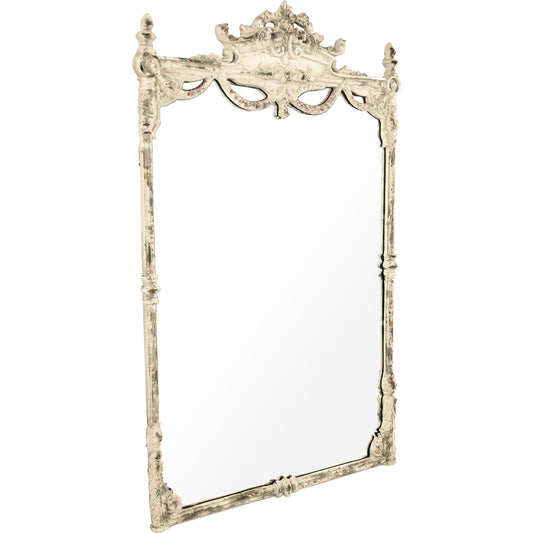 Rowena Mirror by Zentique in antique ivory and metal mirror. Made from metal mirror in a cottage & farmhouse style.